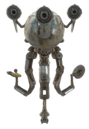 Ein etwas mitgenommener Mr. Handy Roboter